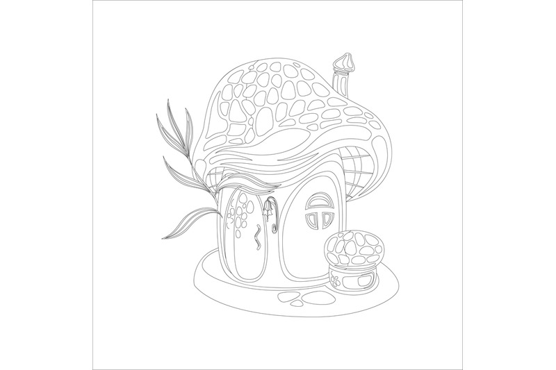 coloring-page-with-mushroom-house
