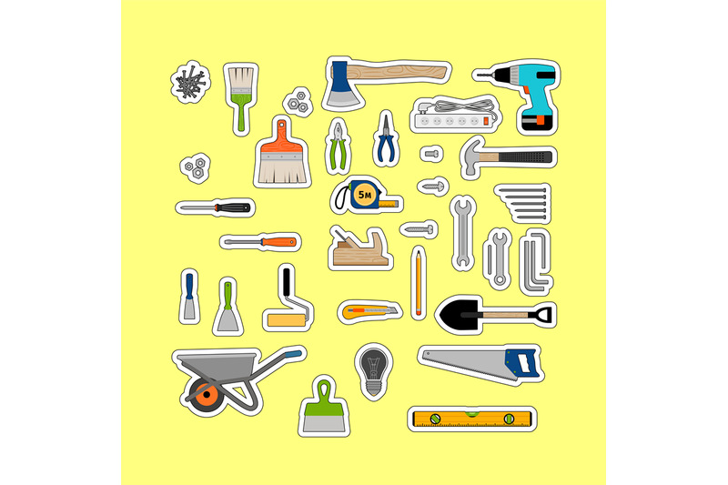 construction-or-working-tools-stickers