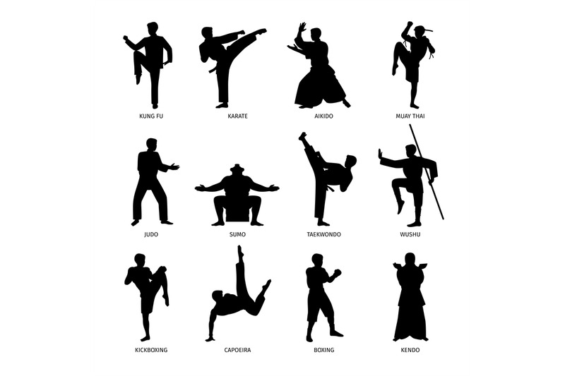 asian-martial-arts-black-silhouettes