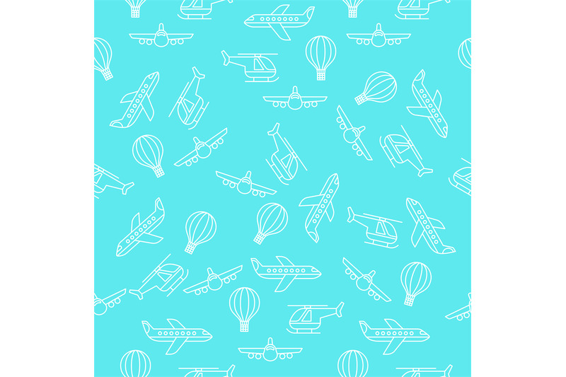 air-transport-line-style-seamless-pattern