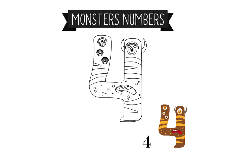 coloring-page-monsters-number-4