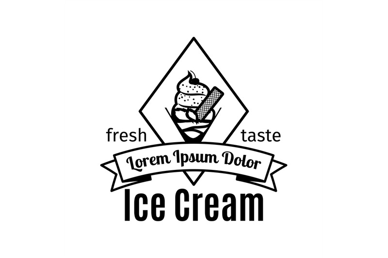 ice-cream-vintage-black-logo-template