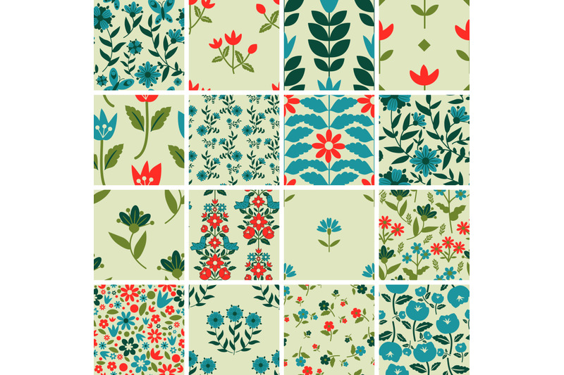 seamless-floral-decorative-patterns-set