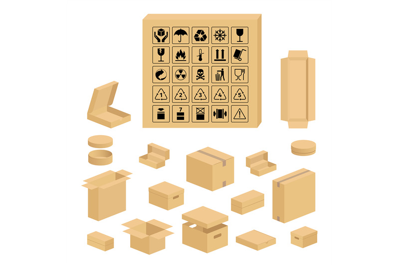 packaging-symbols-and-carton-box-set