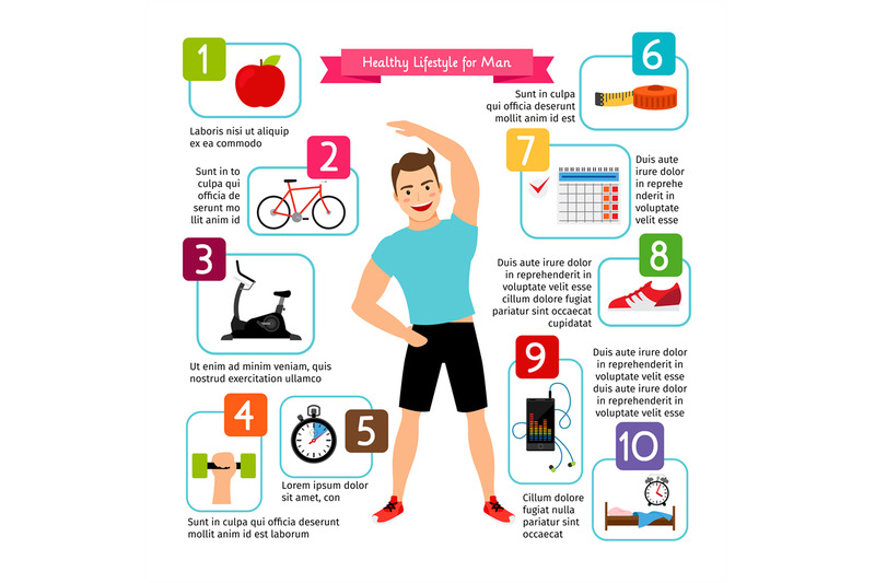man-healthy-lifestyle-infographics