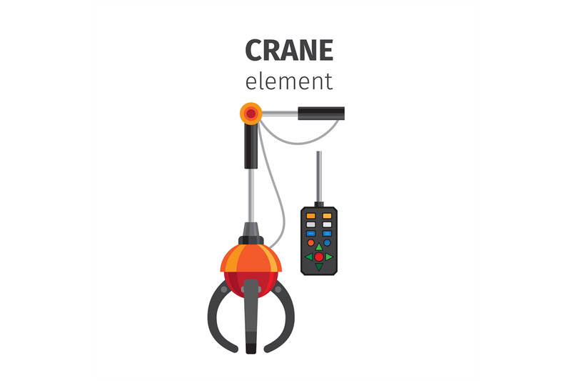 crane-flat-element-isolated-on-white