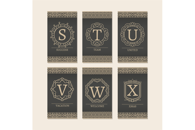 cards-set-with-monogram-letters-s-x