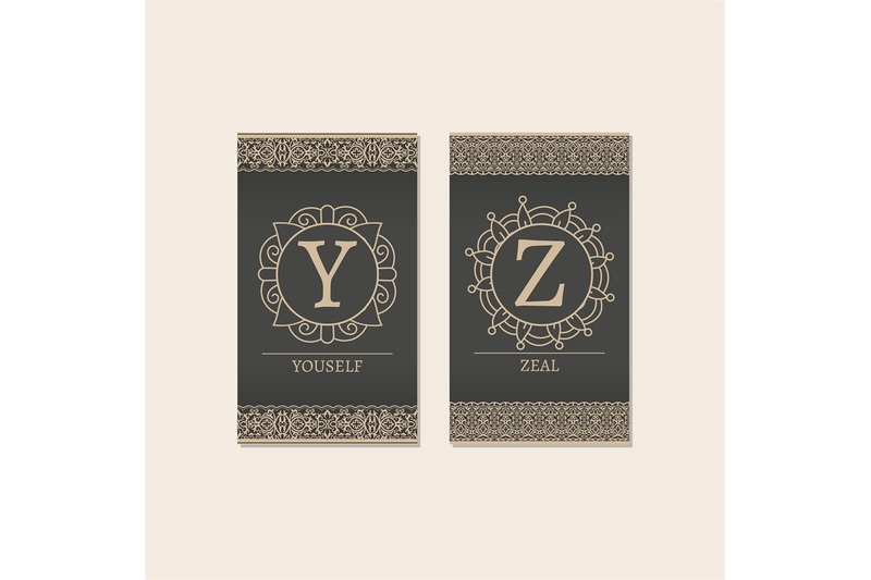 monogram-letters-y-and-z-cards