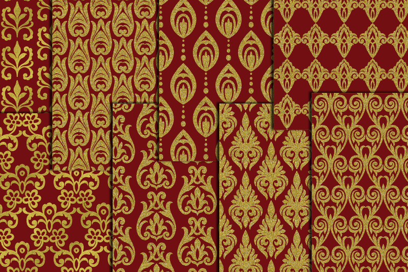 gold-wedding-damasks-gold-wedding-paper-maroon-gold-papers