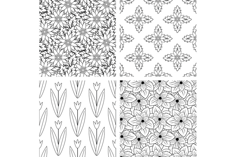 4-black-white-floral-patterns