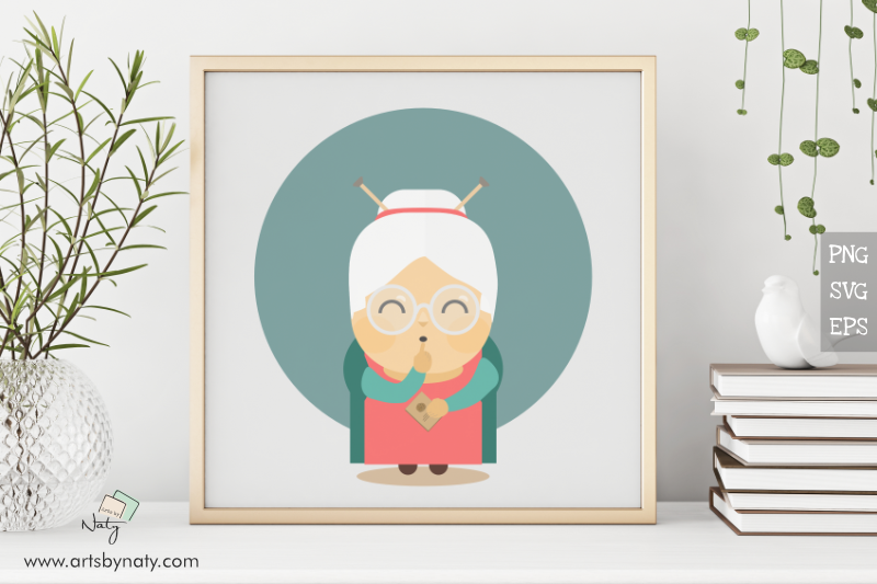 cute-granny-holding-a-recipe-book-flat-colorful-vector-illustration