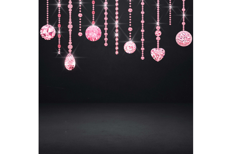 42-pink-hanging-diamond-string-hanging-set-digital-images-png