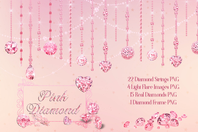 42-pink-hanging-diamond-string-hanging-set-digital-images-png