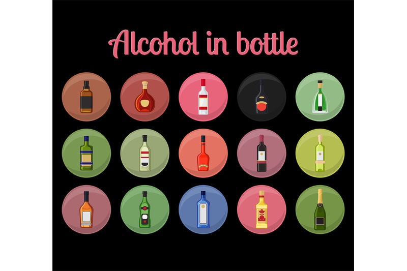 alcohol-in-a-bottle-circle-icons