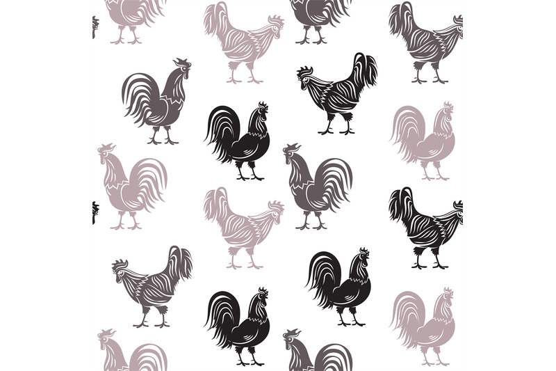 roosters-seamless-pattern