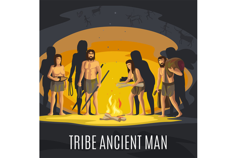 ancient-men-making-fire-in-cave