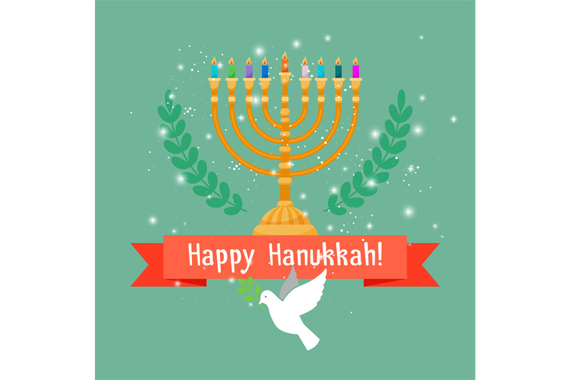 hanukkah-card-with-menorah-and-bird