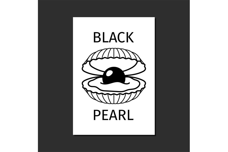 black-pearl-in-shell-logo-template