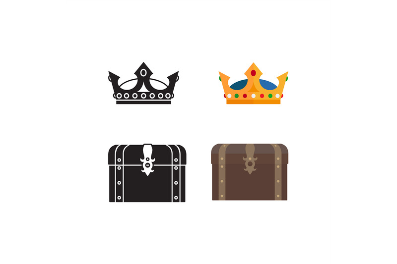 medieval-icons-of-chest-and-crown