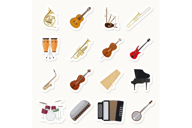 musical-instruments-stickers-set