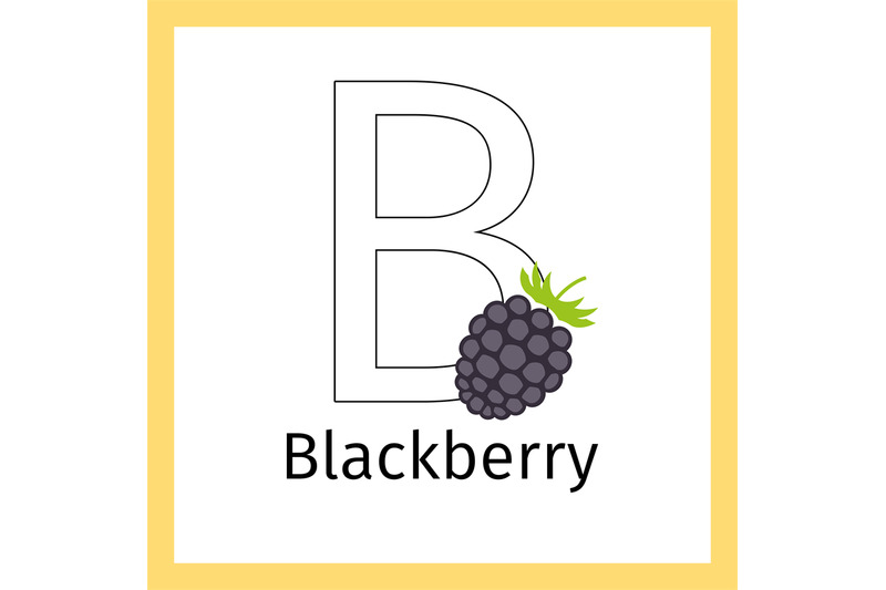 blackberry-and-letter-b-coloring-page