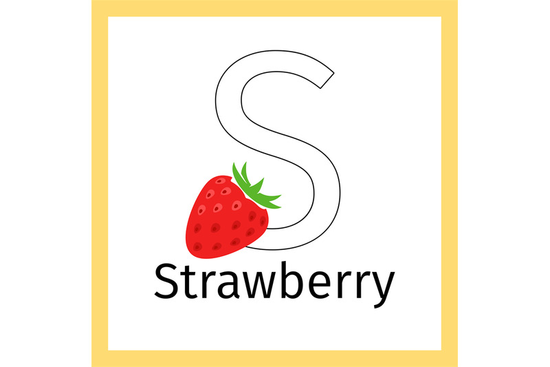 strawberry-and-letter-s-coloring-page