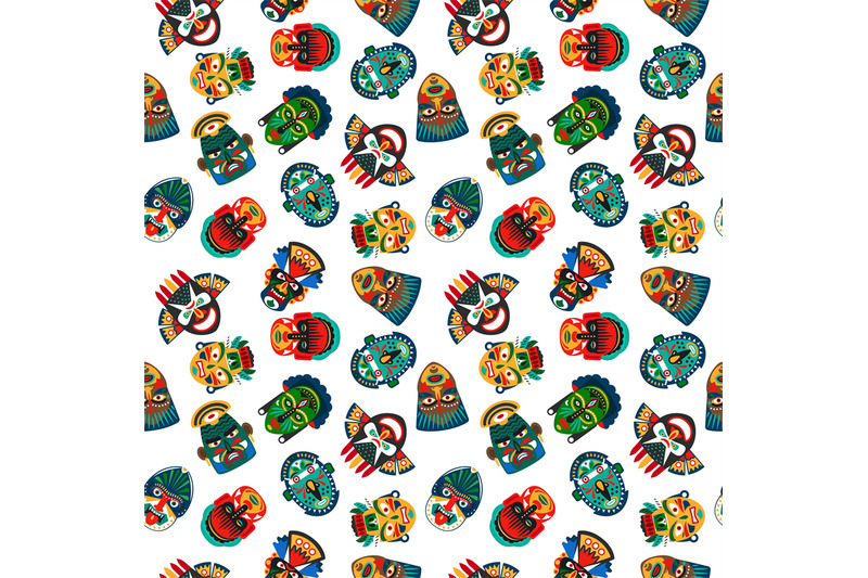 tribal-colorful-masks-seamless-pattern