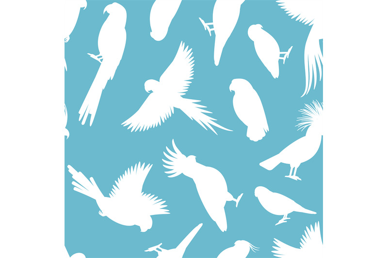 white-parrots-silhouettes-pattern