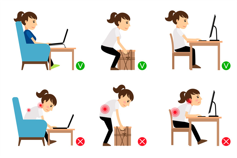 woman-correct-and-incorrect-postures