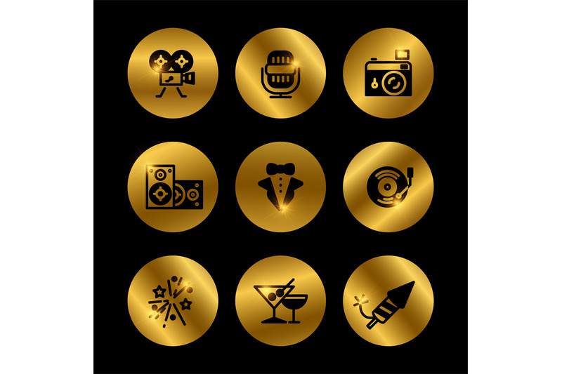 event-party-award-black-and-gold-icons