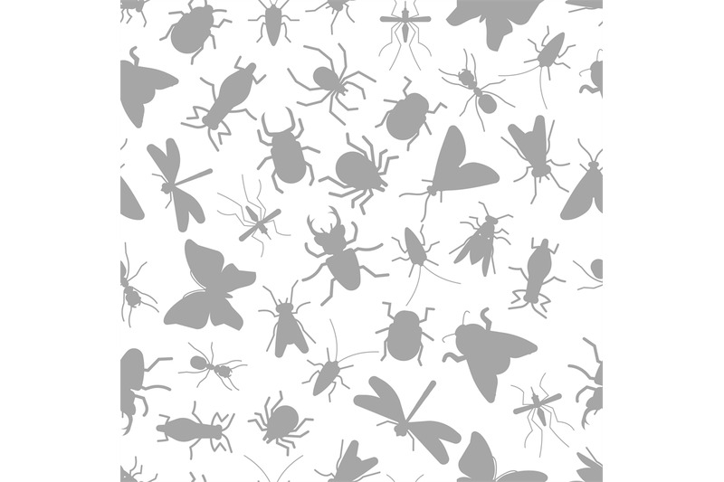 grey-silhouettes-insect-seamless-pattern