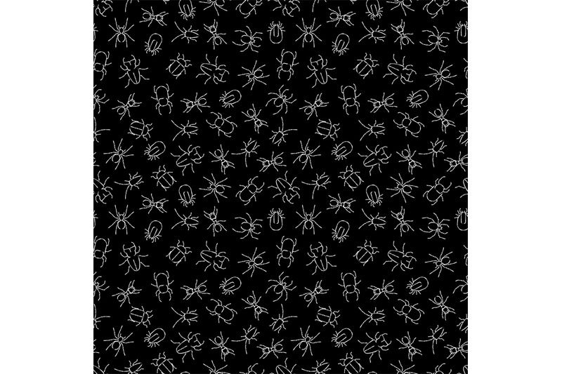 white-chalk-drawing-insects-seamless-pattern