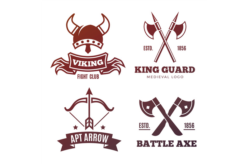 vintage-warrior-emblems-viking-knight-king-medieval-labels