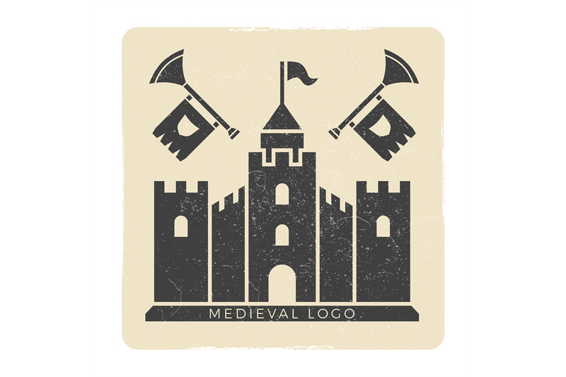 grunge-medieval-castle-logo-vector-design