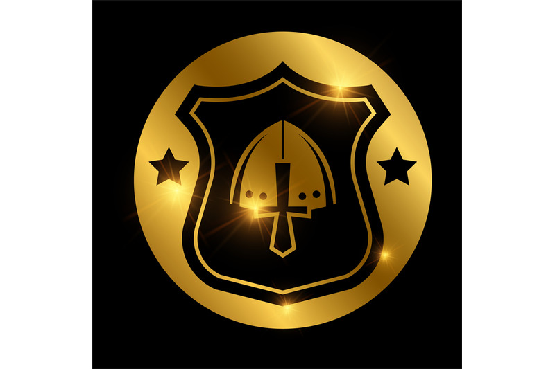 defense-logo-design-medieval-shield-on-golden-background