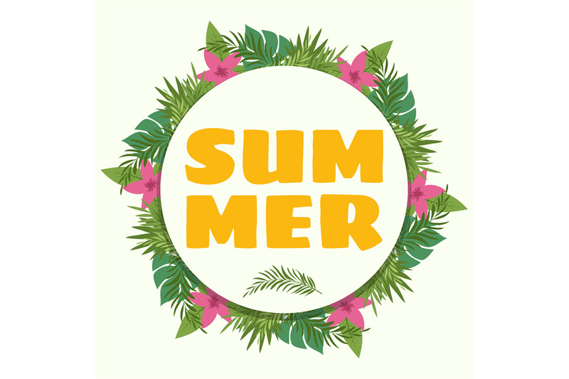 summer-banner-with-tropical-plants-and-flowers