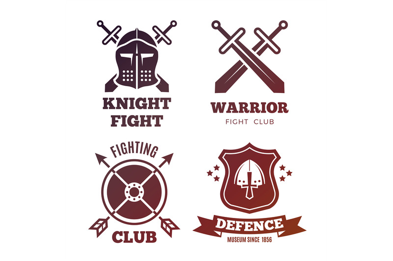 vintage-medieval-warrior-emblems-isolated-on-white-background