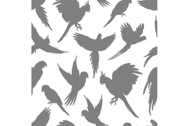 light-grey-parrots-silhouette-seamless-pattern