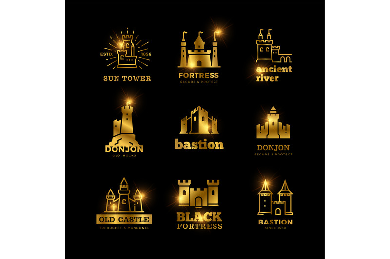 medieval-castle-and-knight-fortress-vector-ancient-royal-logo