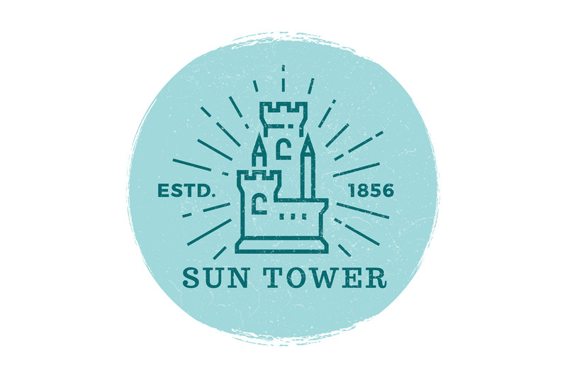 medieval-tower-label-vector