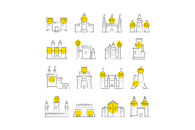 castles-and-bastions-line-icons