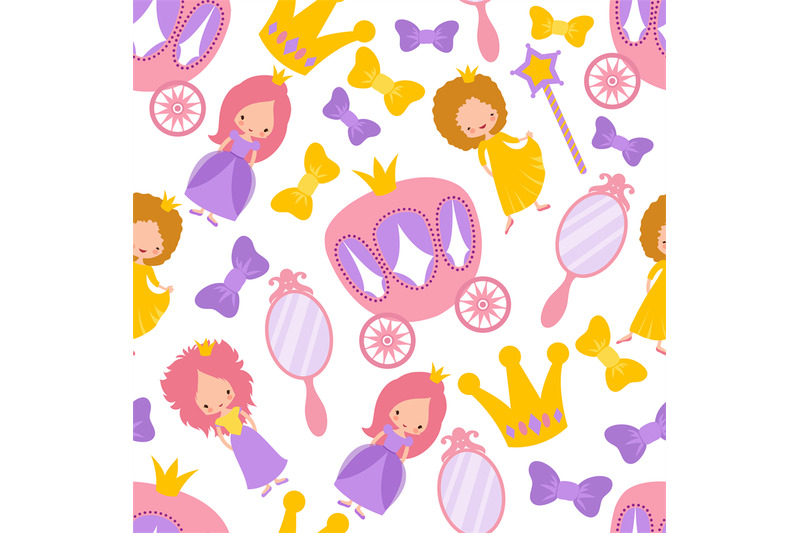 princess-vector-seamless-cartoon-pattern-magic-girls-fabric-texture