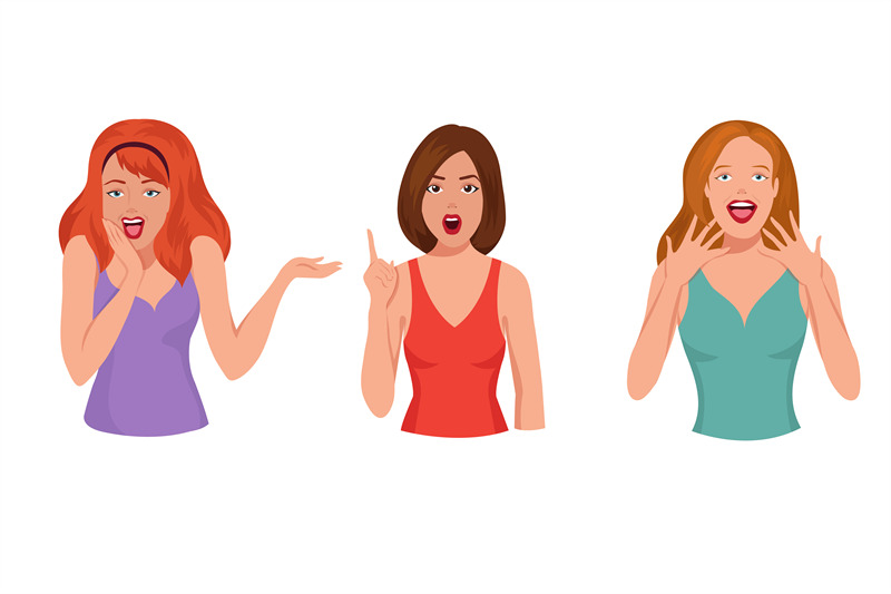 surprised-pretty-woman-astonished-laughing-girl-cartoon-vector-set