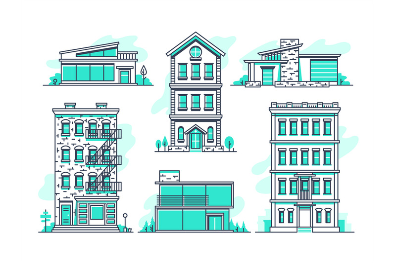 contemporary-urban-and-suburban-houses-line-icons-set-real-estate-out