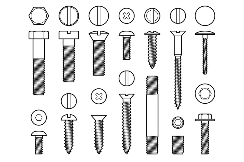 industrial-screws-bolts-nuts-and-nails-line-vector-icons