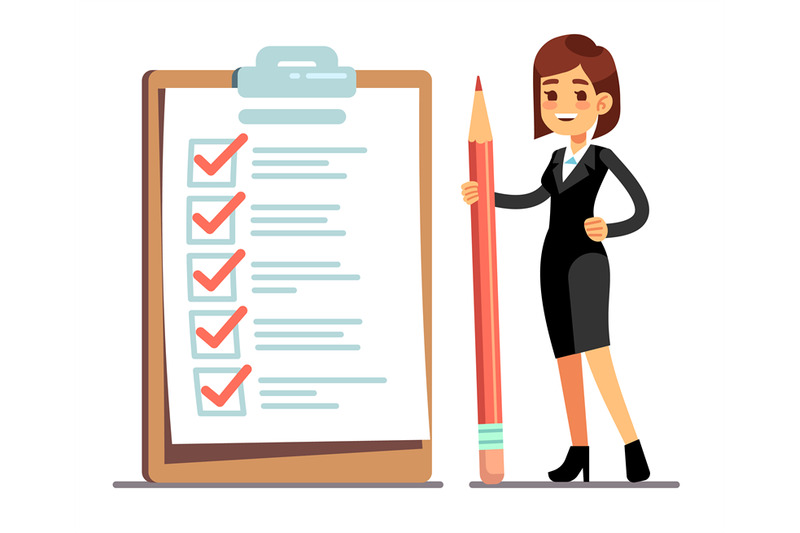 happy-woman-holding-pencil-at-giant-schedule-checklist-with-tick-marks