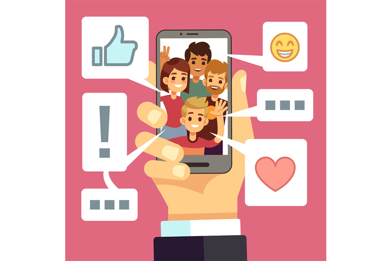 video-content-sharing-on-smartphone-screen-friends-comment-and-like-v