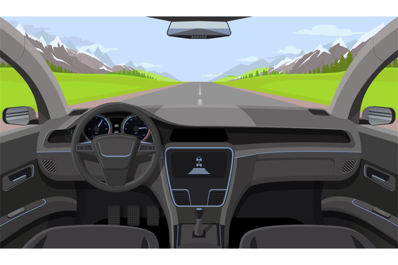 vehicle-salon-inside-car-driver-view-with-rudder-dashboard-and-road