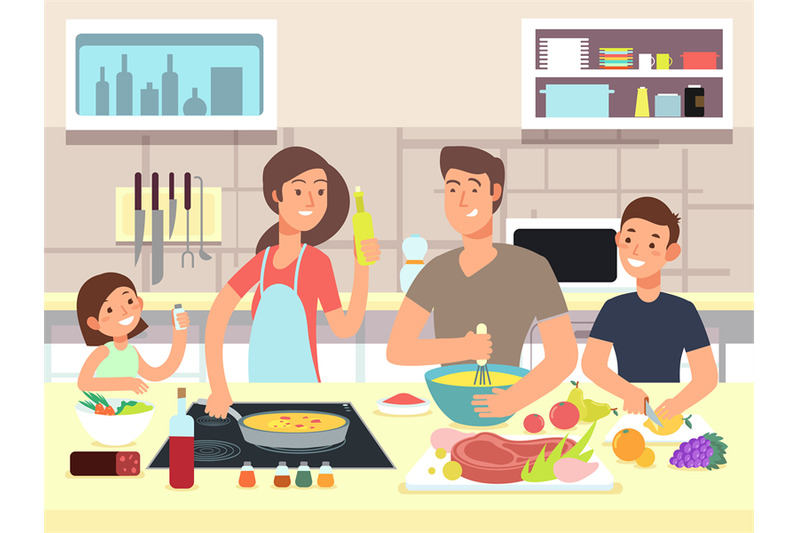happy-family-cooking-mother-and-father-with-kids-cook-dishes-in-kitch