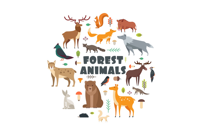 wild-forest-animals-and-birds-arranged-in-circle-vector-cover-design
